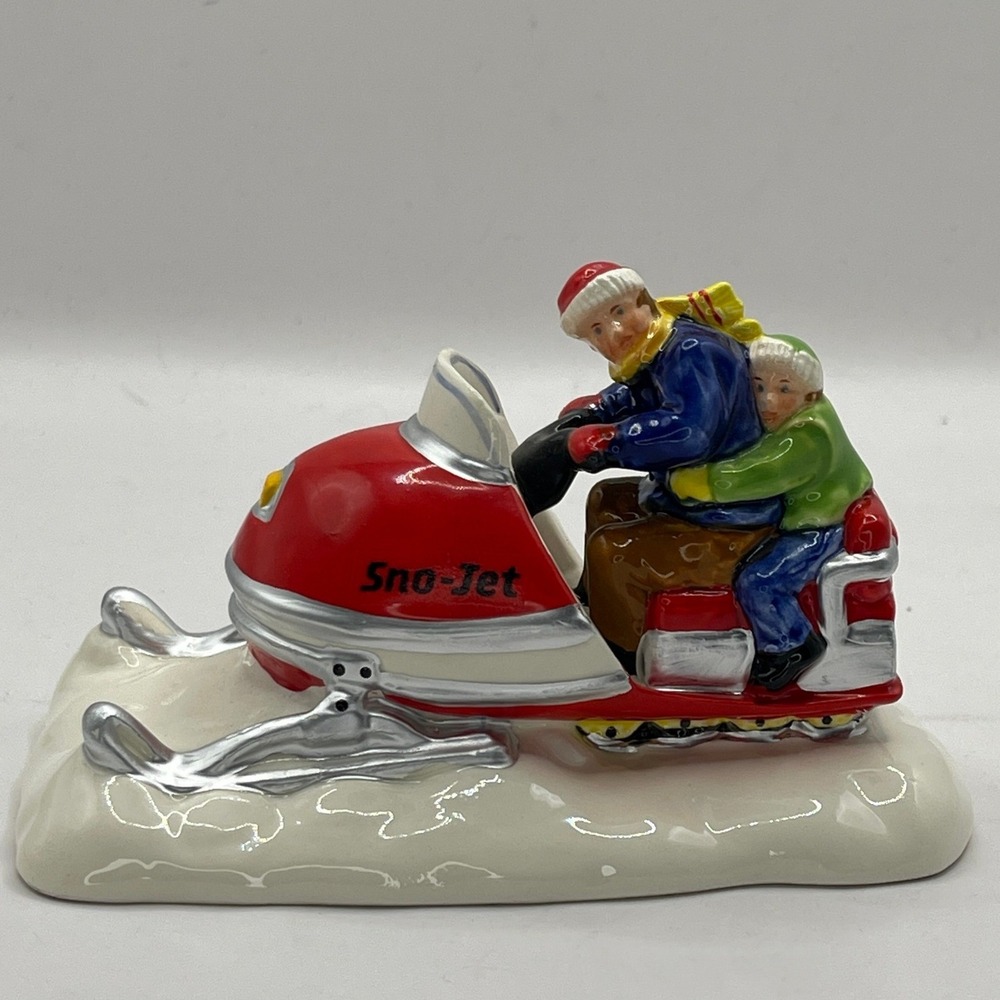 Dept 56 Snow Village Sno-Jet Snowmobile Handpainted Ceramic Accessory 5159-4